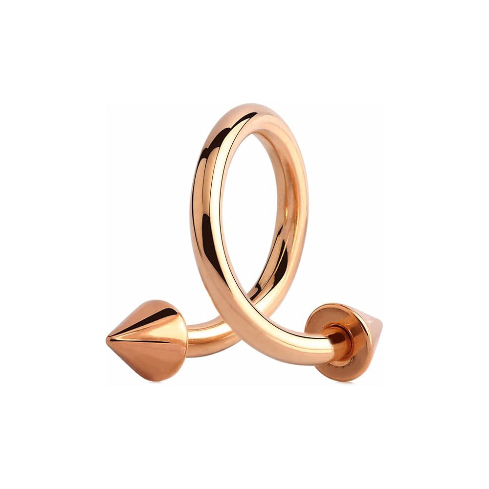 18K Rose Gold Steel Spirale mit Spitzen - Stärke 1.6mm