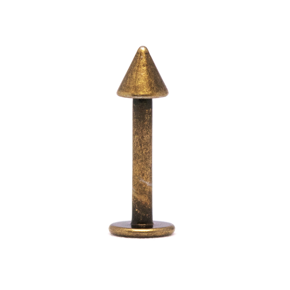 Antik Kupfer Steel Labret mit Spitze (3mm) - Stärke 1.2mm Länge 8mm