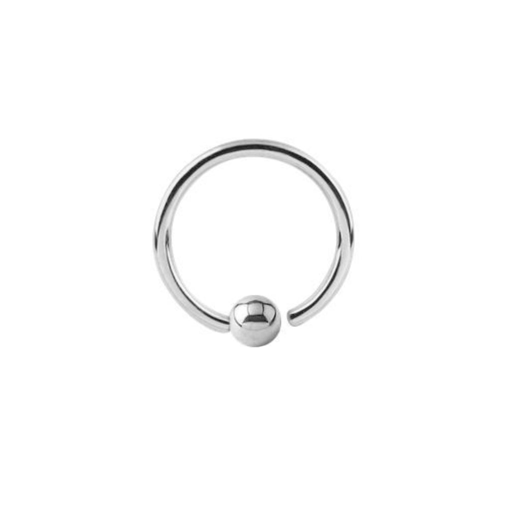 Steel 316L Open Nose Ring mit Kugel - biegbar - Stärke 1.6mm Durchmesser 16mm Kugel 4mm