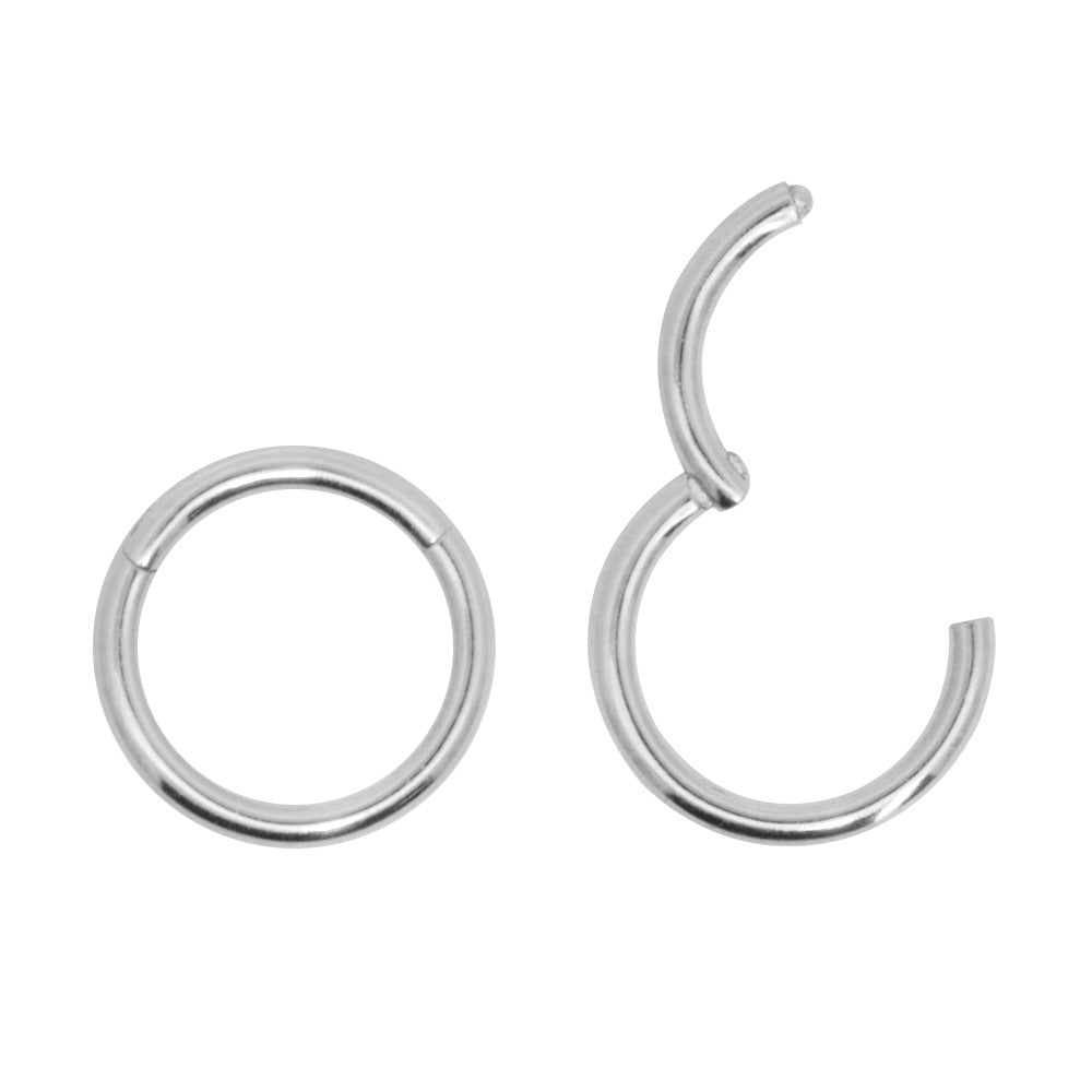 585er Echt-Weißgold (14K) Segmentring Clicker - Stärke 1.0mm Durchmesser 6mm