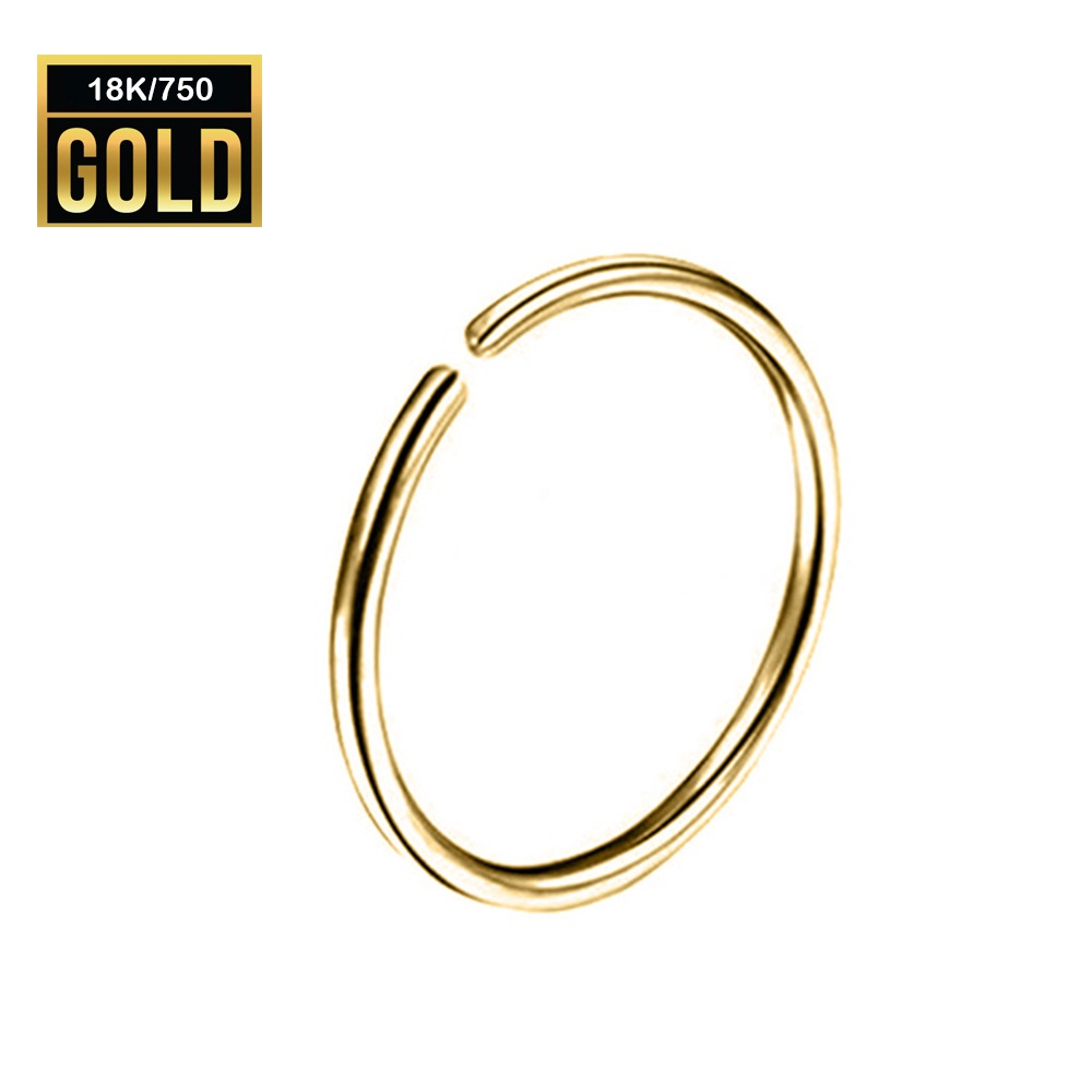750er Echt-Gelbgold (18K) Nasenring - Stärke 0.8mm Durchmesser