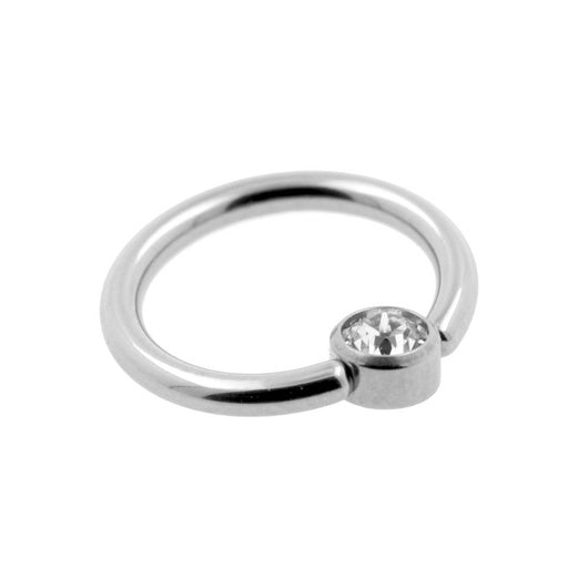 Steel 316L BCR mit Kristall Flat Ball - Stärke 1.2mm Kugel 4mm