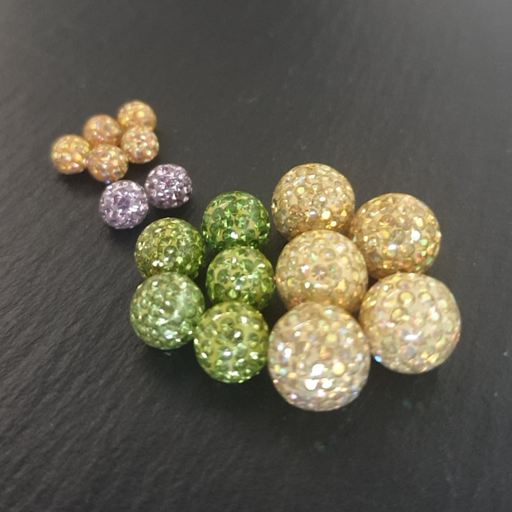 17er Set Epoxy Kristall Schraubkugeln - Kristall Mix