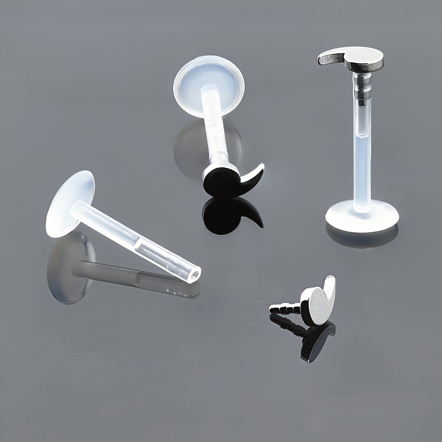 Push-In Bioflex Labret mit Steel Top Design - Stärke 1.2mm Länge 10mm