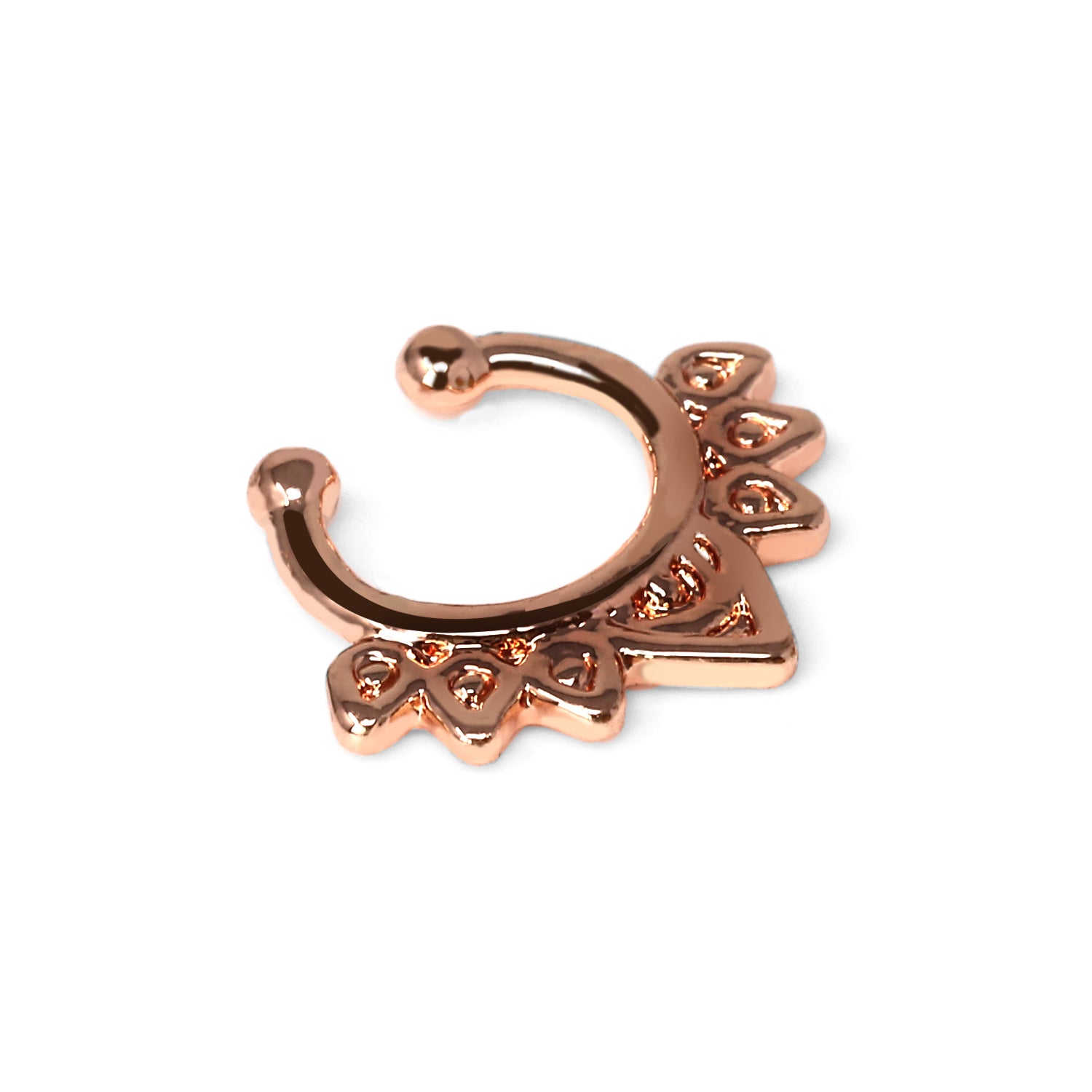 18K Rose Gold Fashion Brass Clip-On Septum Ring mit Design
