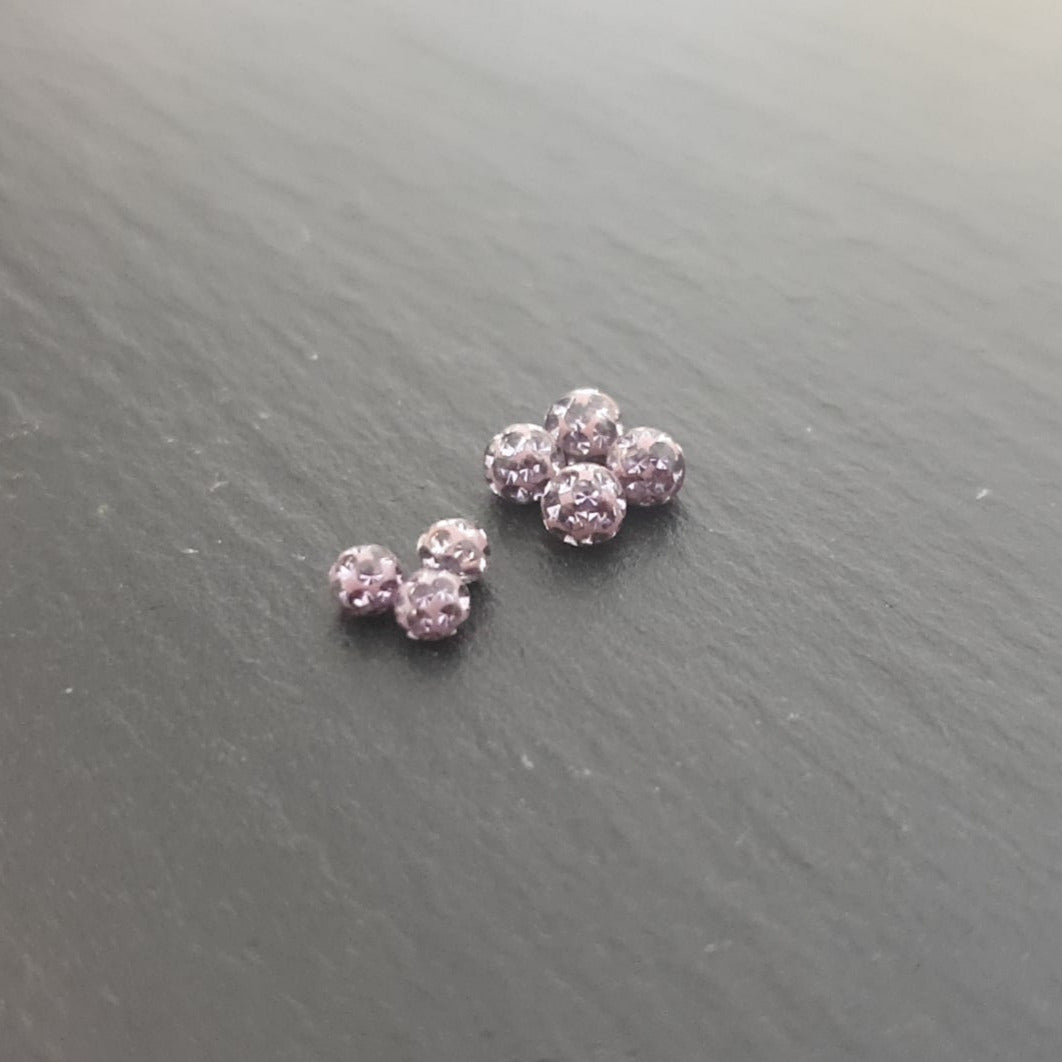 7er Set Epoxy Kristall Schraubkugeln - Violett
