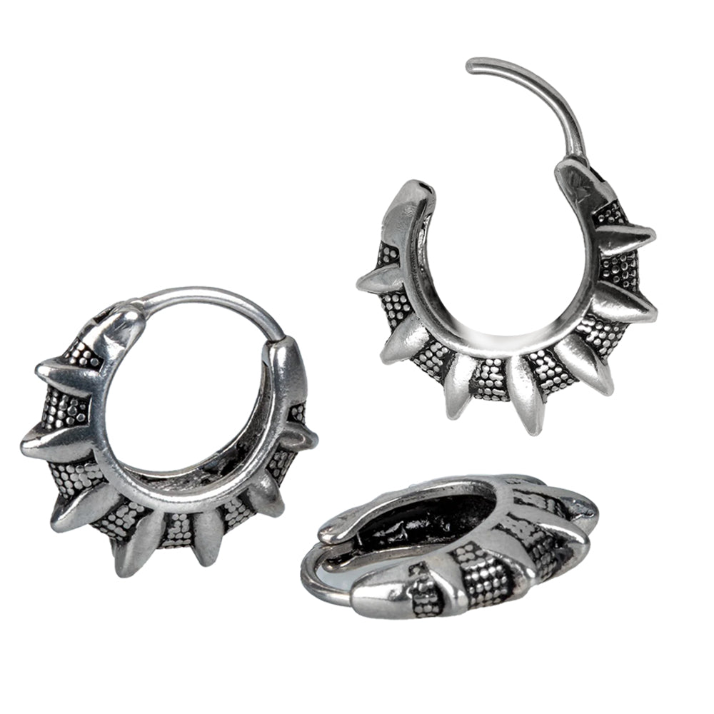 Steel 316L Segmentring Clicker im Spikes Design - Stärke 1.0mm Durchmesser 10mm