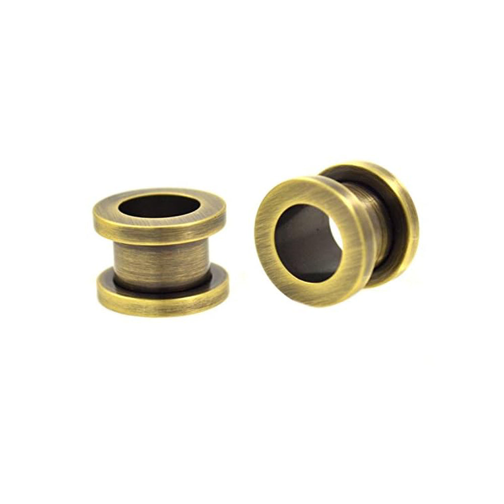 18K Antik Gold Steel Flesh Tunnel