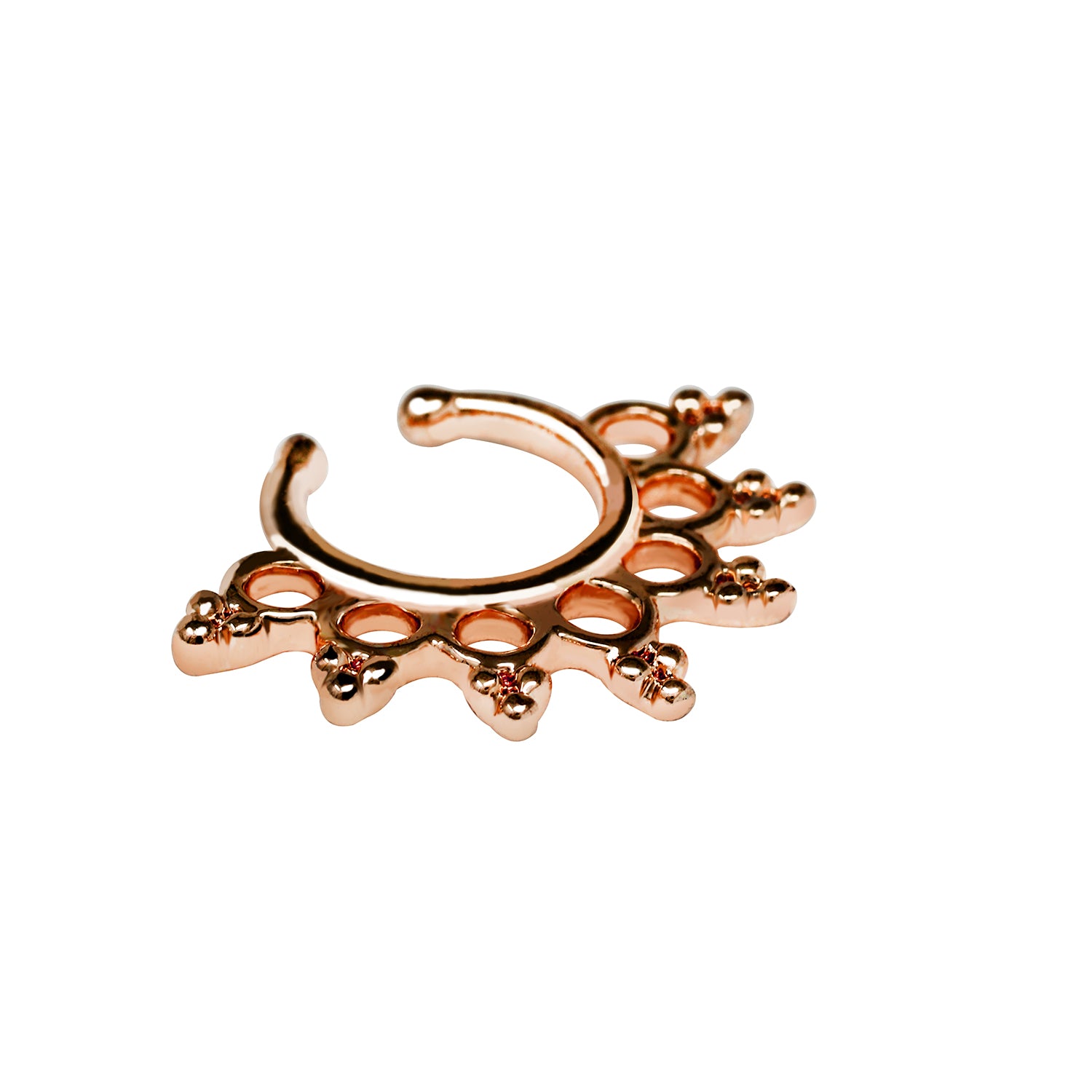 18K Rose Gold Fashion Brass Clip-On Septum Ring mit Design