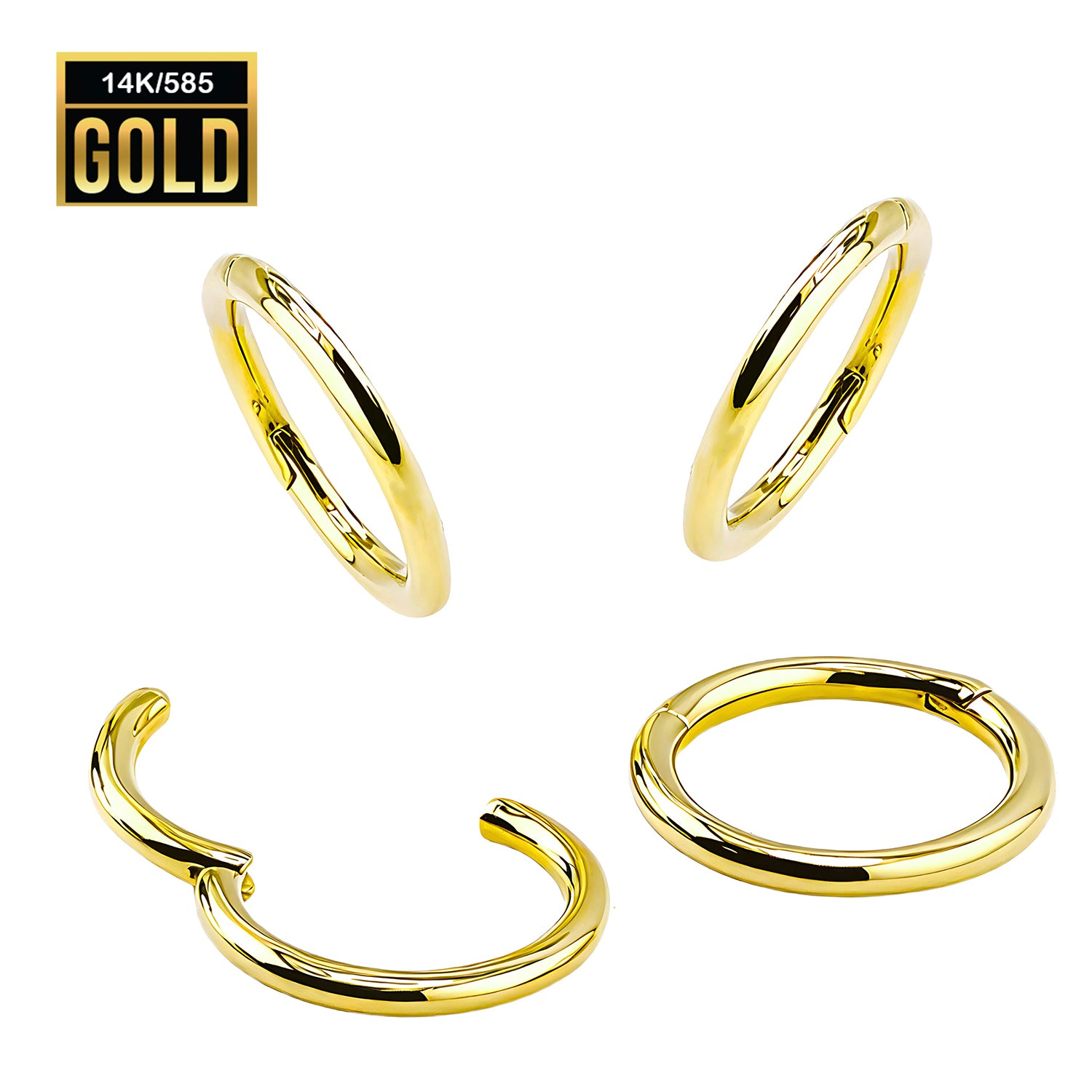 585er Echt-Gelbgold (14K) Segmentring Clicker