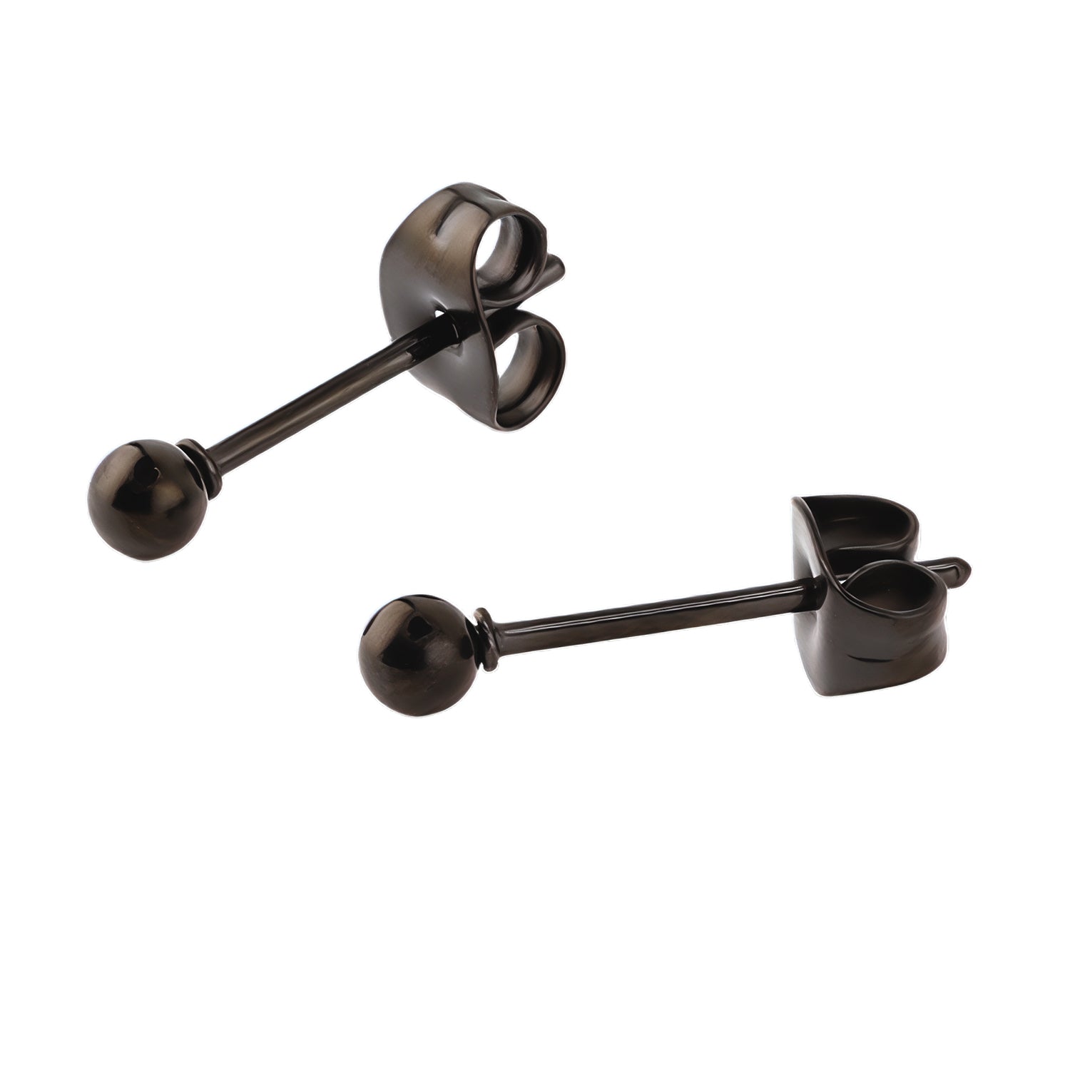 Black S. Steel Ohrstecker im Kugel Design