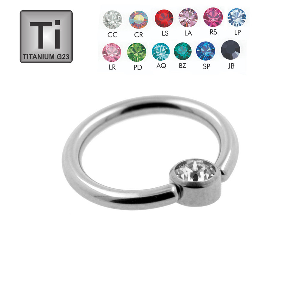 Titan G23 BCR mit Kristall Flat Ball - Stärke 1.2mm Kugel 4mm