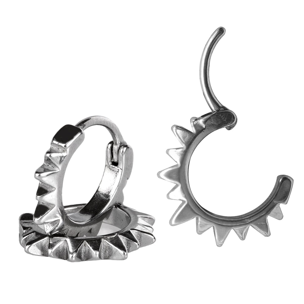 Steel 316L Segmentring Clicker mit Spikes - Stärke 1.0mm Durchmesser 10mm