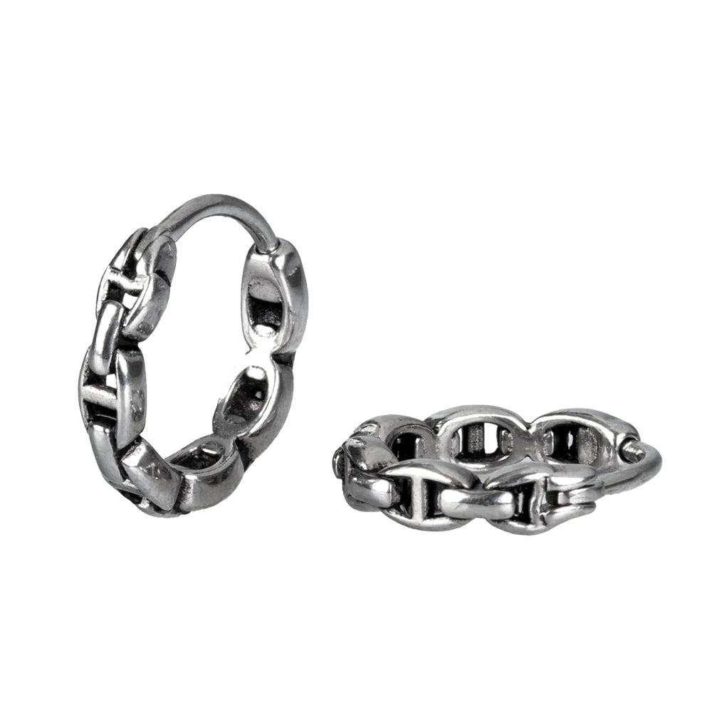 Steel 316L Segmentring Clicker im Anker Ketten Design - Stärke 1.0mm Durchmesser 10mm