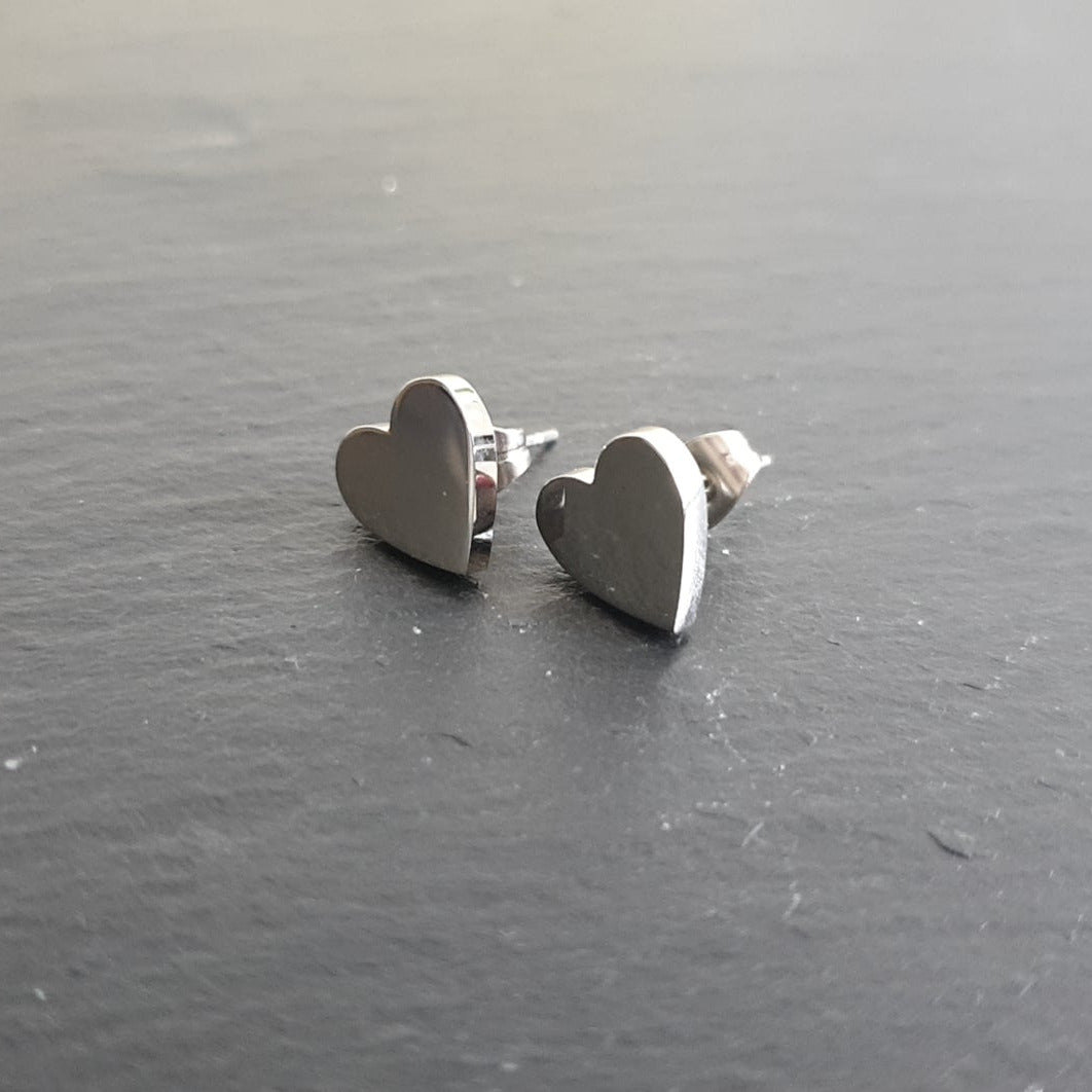 S. Steel Ohrstecker im Herz Design - 10mm/ Hochglanz