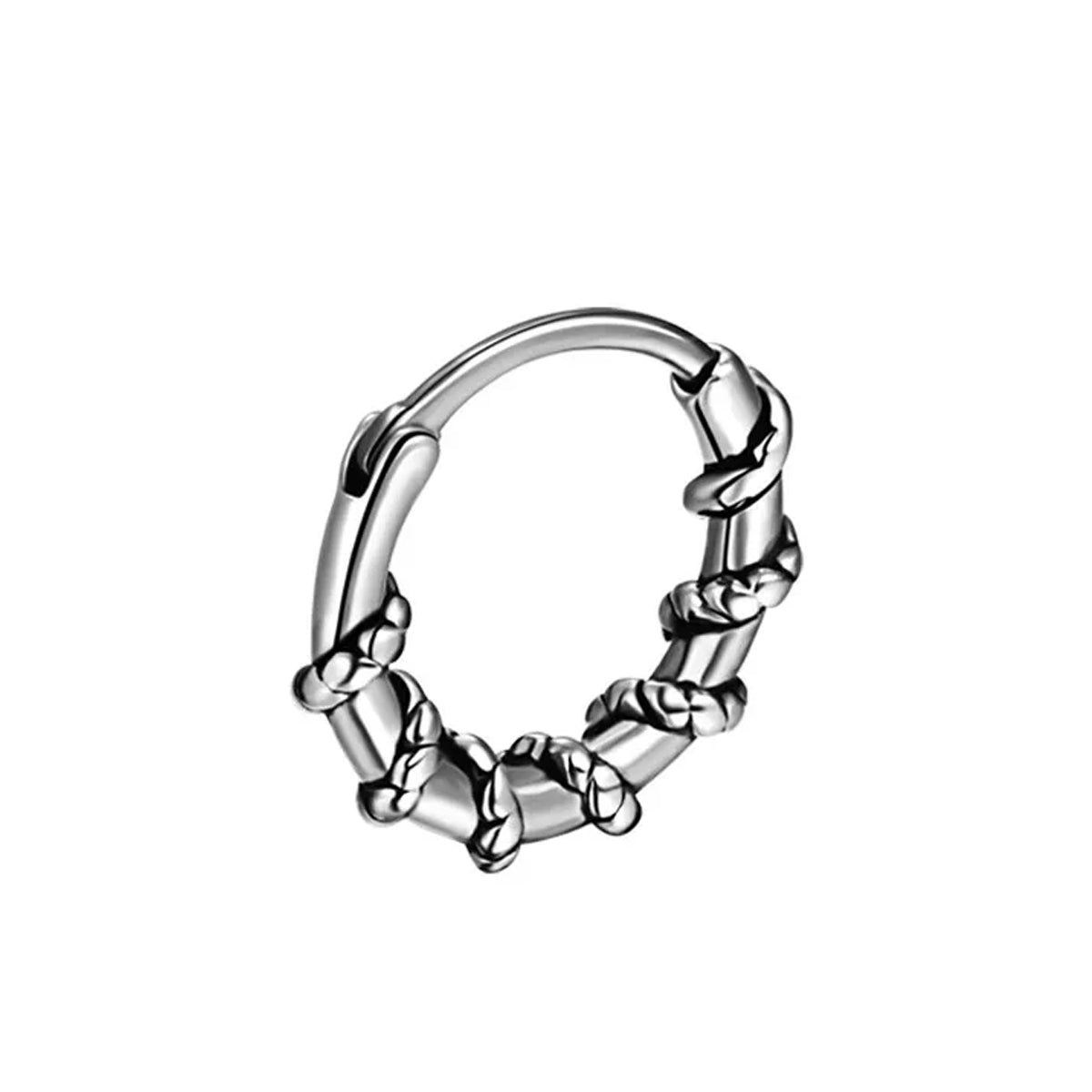 Steel 316L Segmentring Clicker im Seil Design - Stärke 1.0mm Durchmesser 10mm