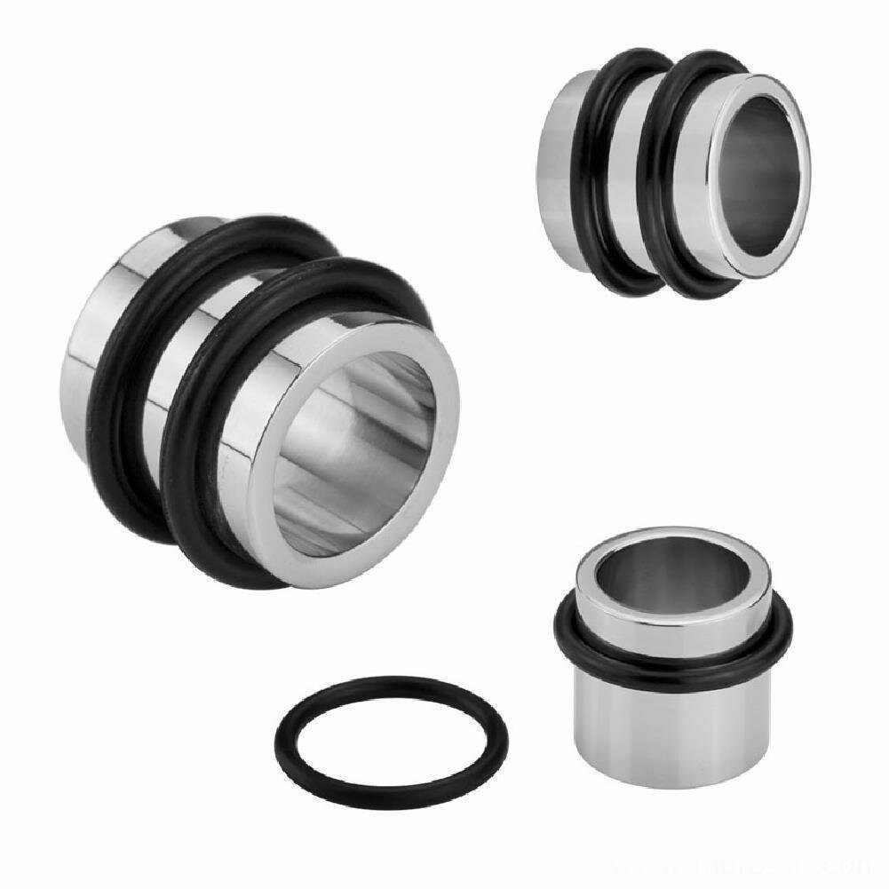 Steel 316L Flesh Tunnel mit Gummis - Spiegel Glanz Poliert