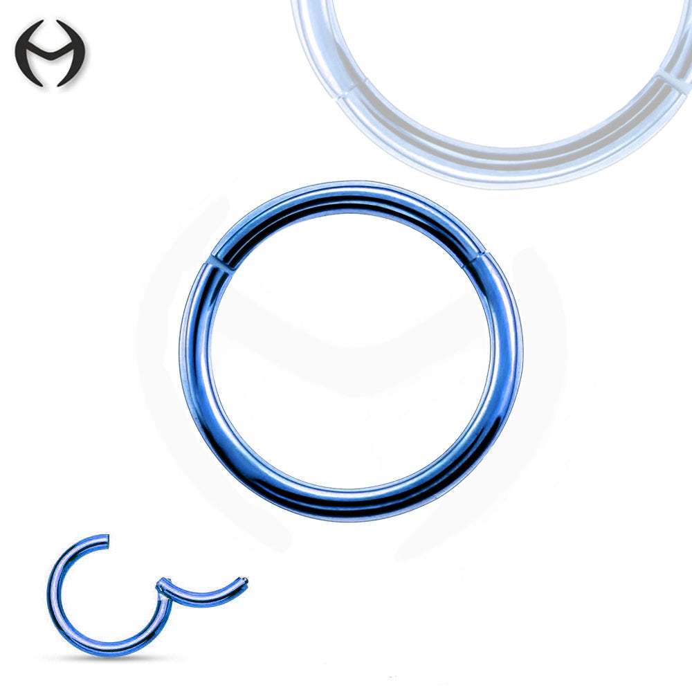 Light Blue Steel Segment Ring Clicker