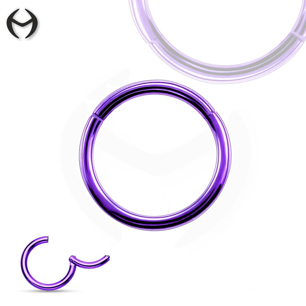 Purple Steel Segment Ring Clicker