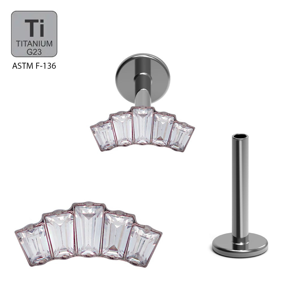 ASTM F136 Titan G23 Labret mit Innengewinde und Zirconia Design