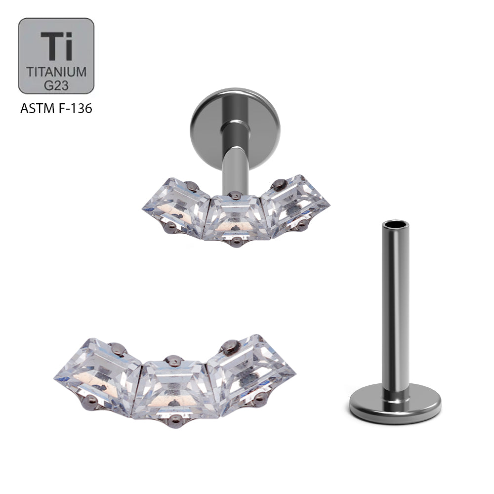 Titan G23 Labret mit Innengewinde und Zirconia Design