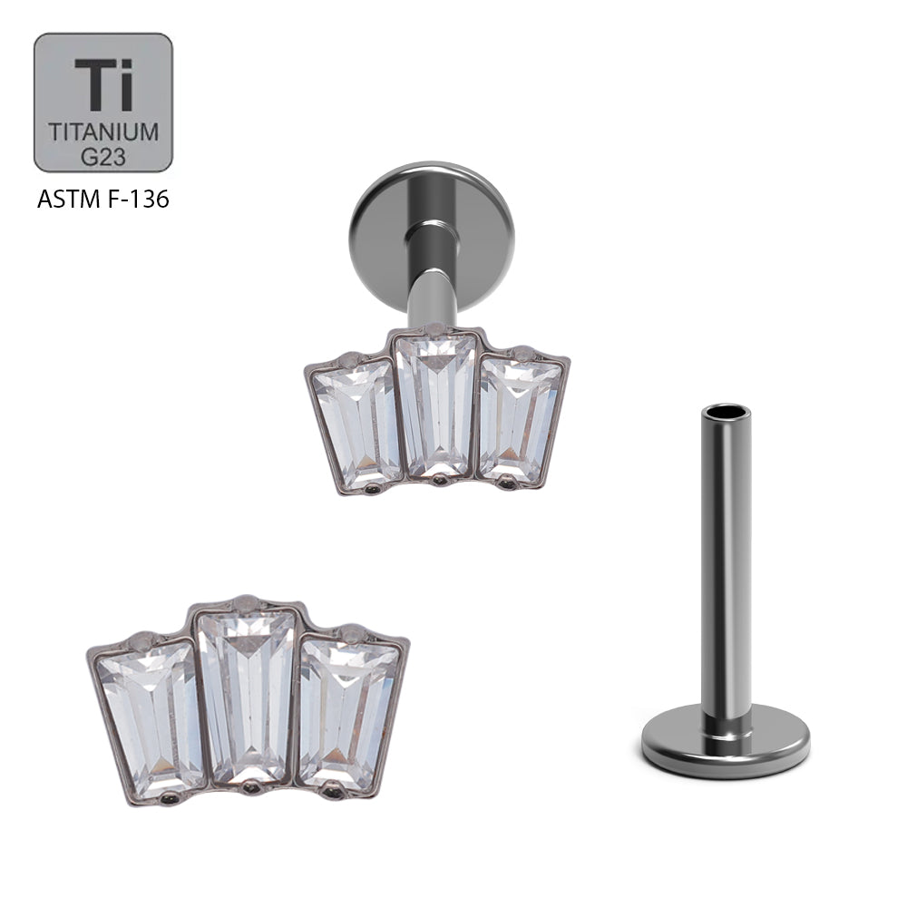 Titan G23 Labret mit Innengewinde und Zirconia Design