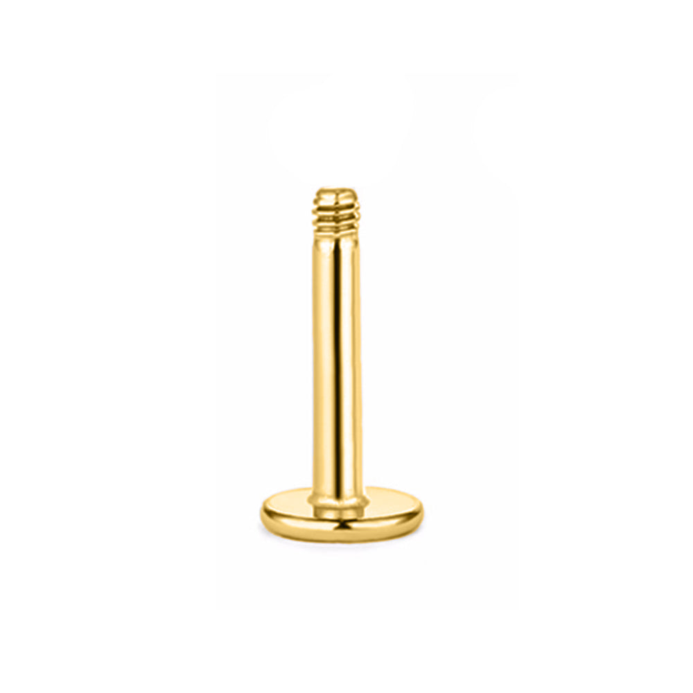 Gold Steel Labret without ball - thickness 1.0mm