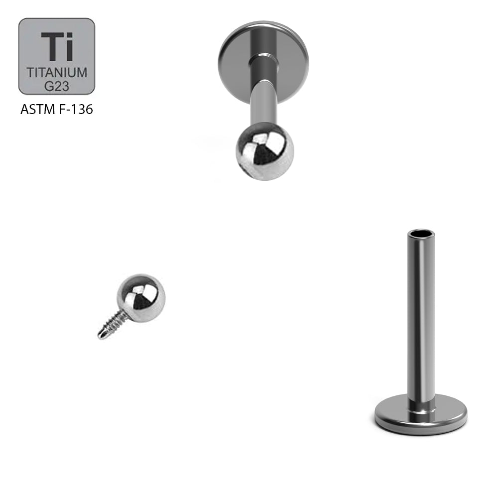 Titan G23 Labret mit Kugel und Innengewinde - Stärke 1.2mm