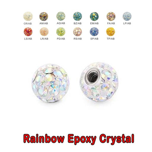 Epoxy Kristall Schraubkugel - Regenbogen Design - Stärke 1.2mm