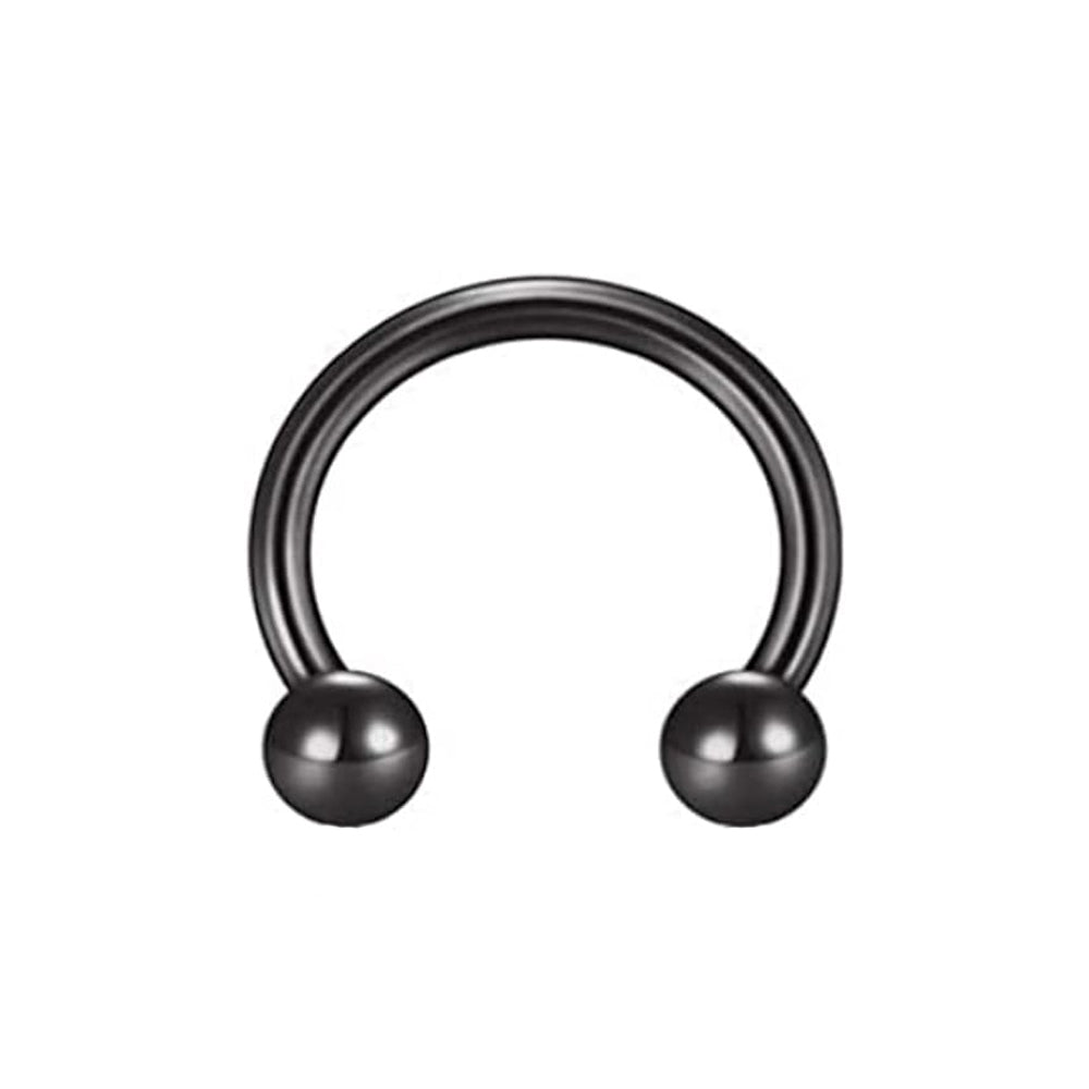 Black Steel Circular Barbell mit Kugeln - Stärke 1.6mm