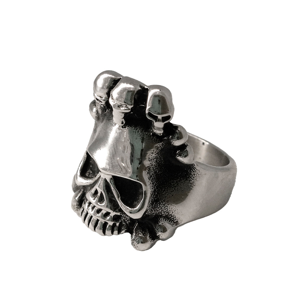 Edelstahl Finger Ring mit Totenkopf Design