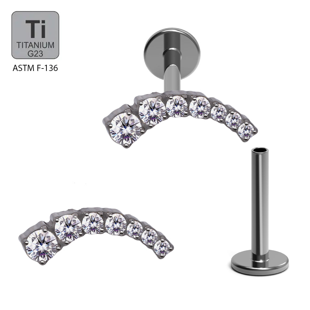 Titan G23 Labret mit Innengewinde und Zirconia Design