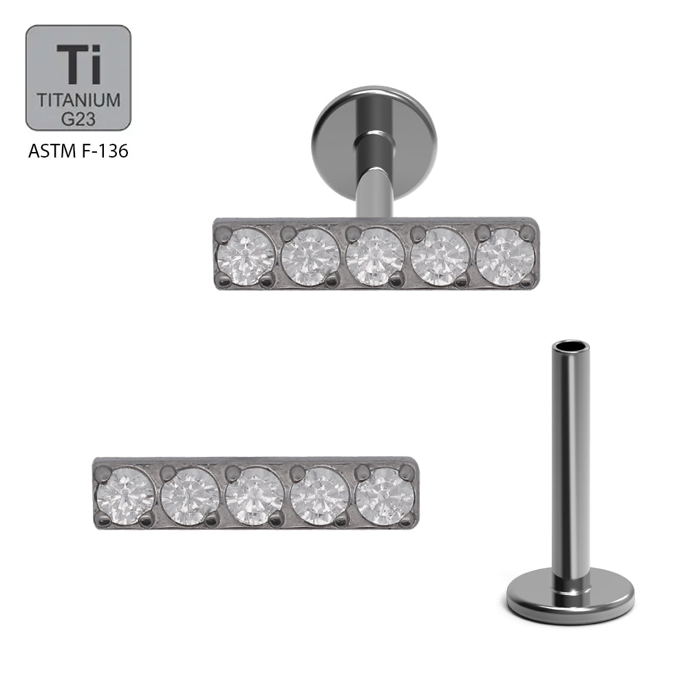 Titan G23 Labret mit Innengewinde und Zirconia Design