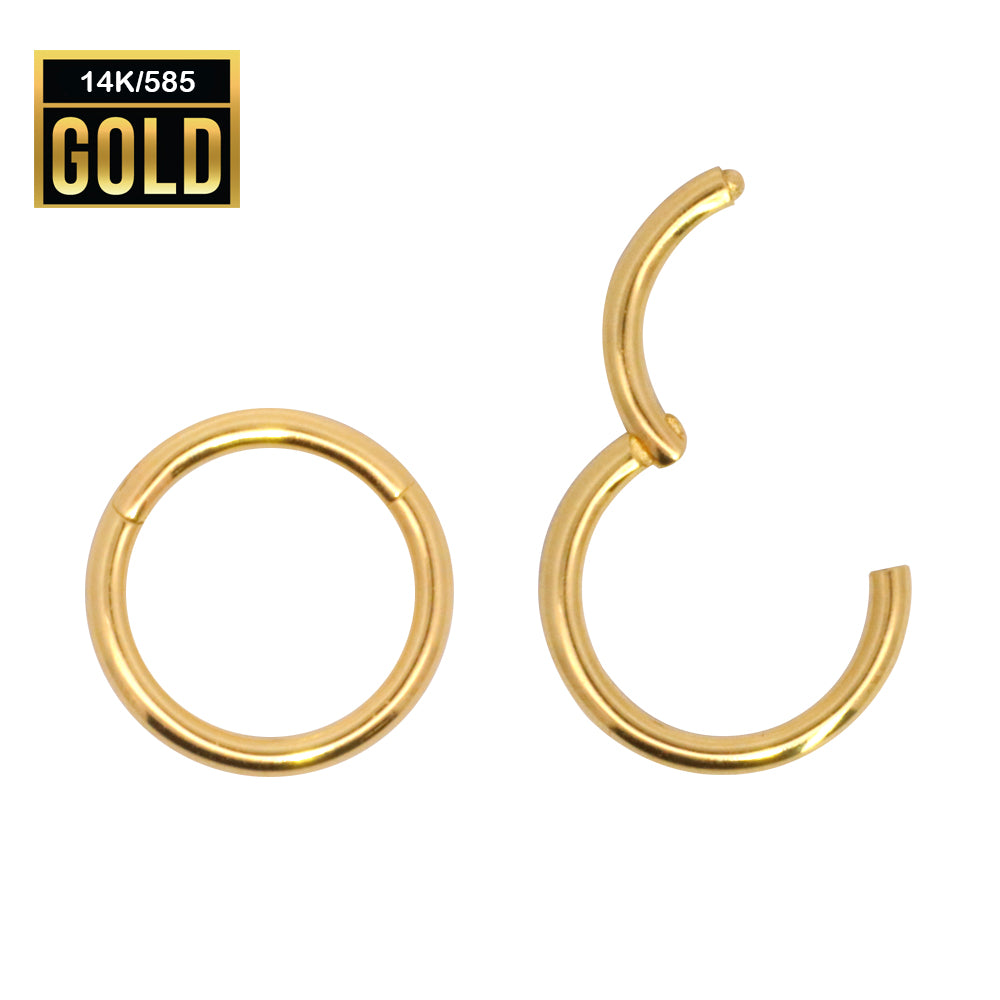 585er Echt-Gelbgold (14K) Segmentring Clicker - Stärke 1.2mm Durchmesser 8mm