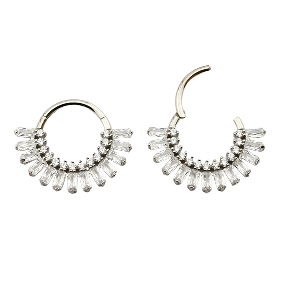 Steel 316L Segmentring Clicker mit klaren Kristallen - Stärke 1.2mm