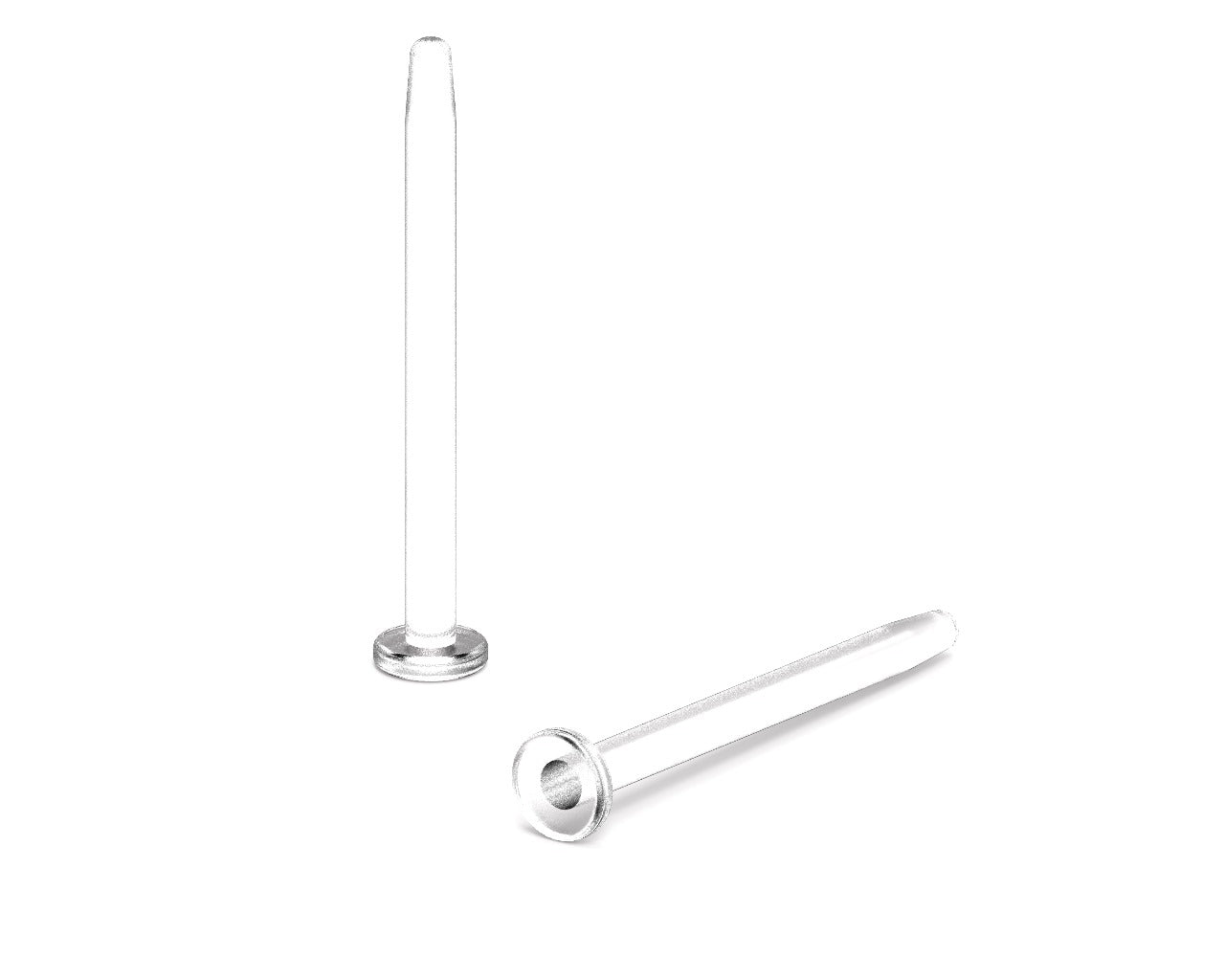 PTFE-Labret Weiß ohne Kugel zum selber kürzen - Stärke 1.2mm Länge 30mm