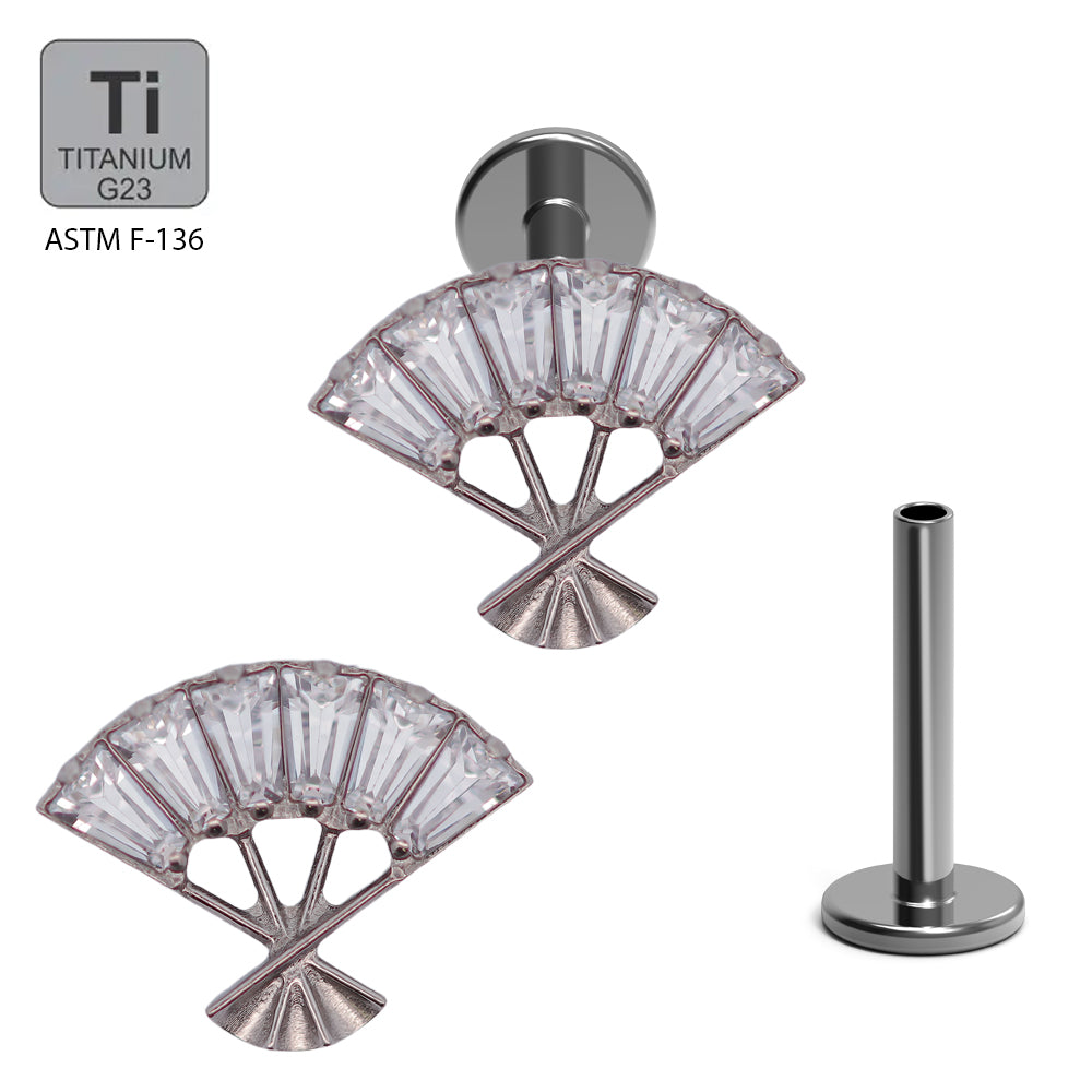 Titan G23 Labret mit Innengewinde und Zirconia Design