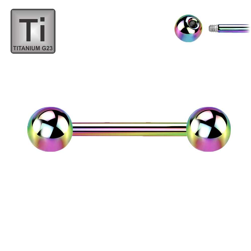 Rainbow Titan Barbell mit Kugeln (5mm) - Stärke 1.6mm