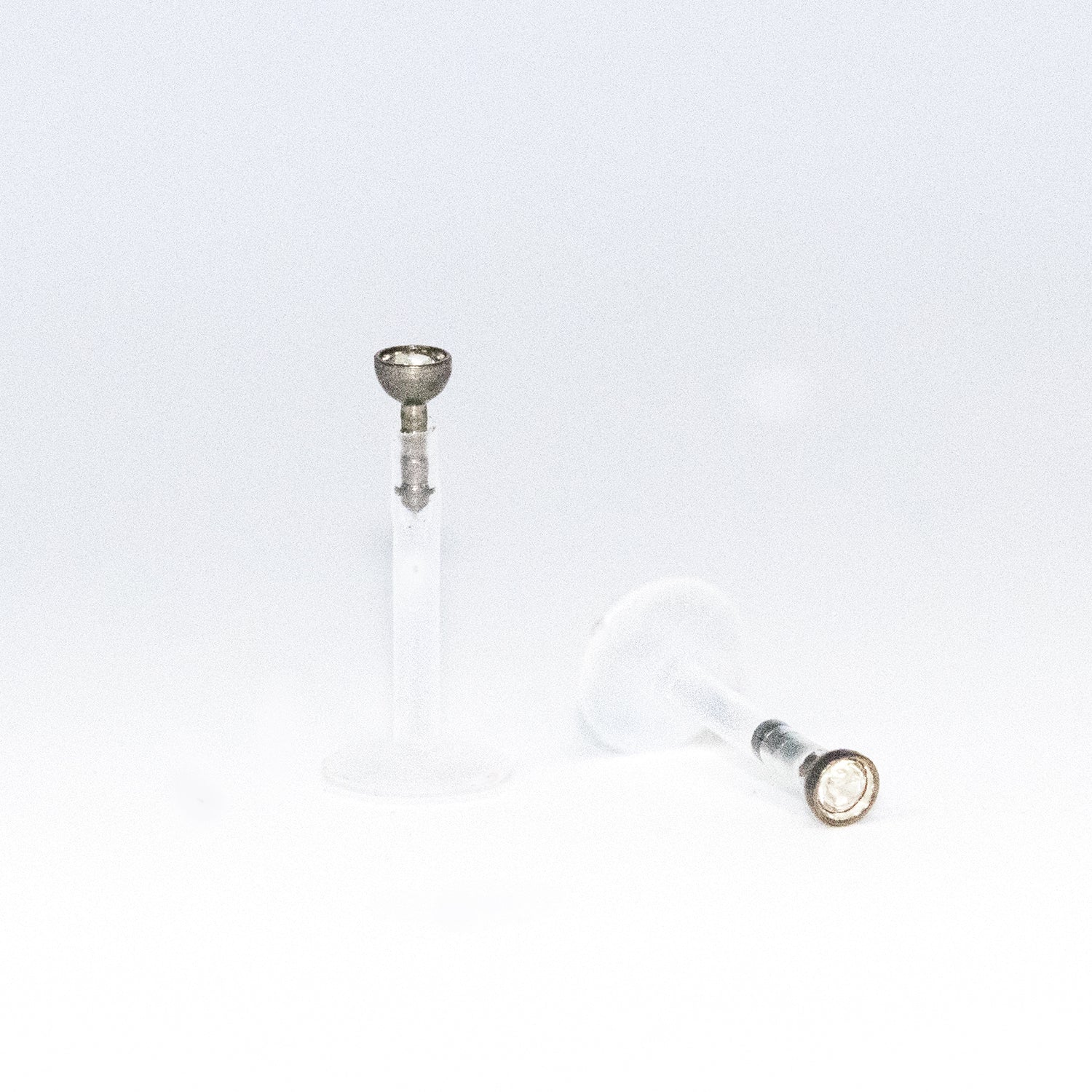 Push-in System Acryl Labret mit Titan Kristall Aufsatz - 1.2mm x 8mm x 2.5mm