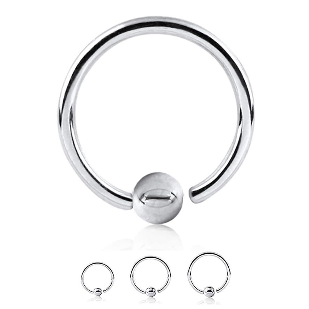 Steel 316L Open Nose Ring mit Kugel - biegbar - Stärke 0.8mm Kugel 2.5mm