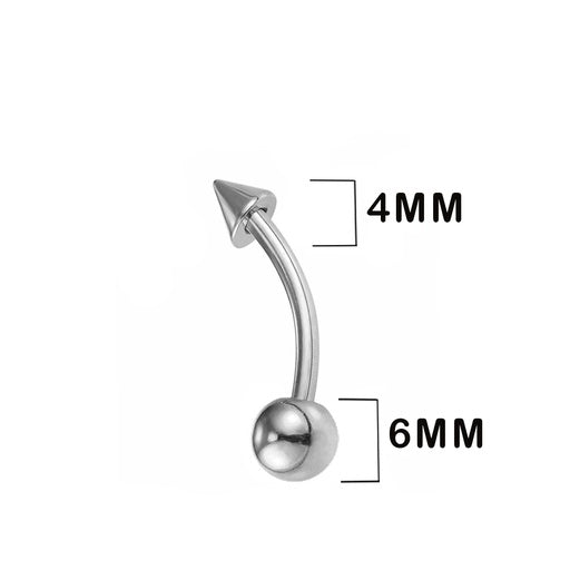 Steel banana with tip and ball (4+6mm) - thickness 1.6mm