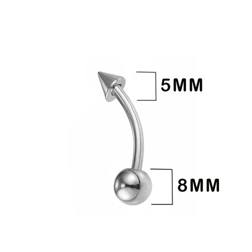 Steel banana with tip and ball (5+8mm) - thickness 1.6mm