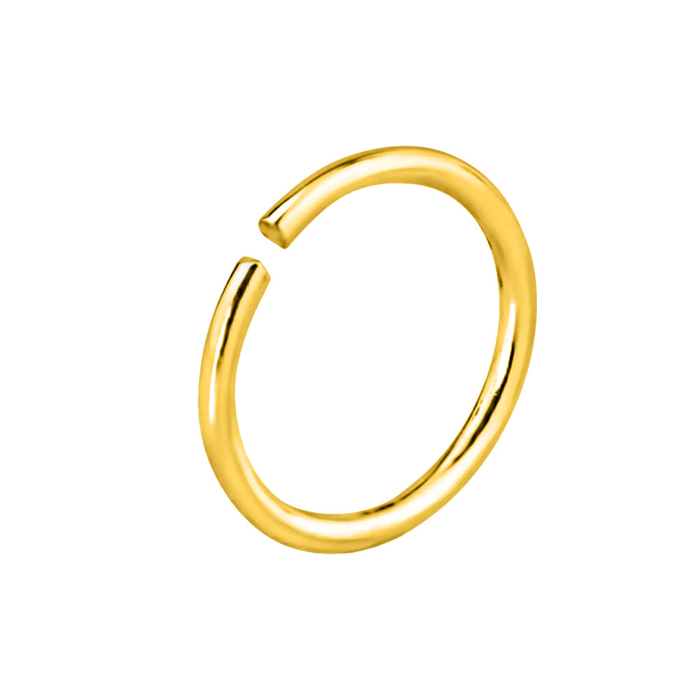 18K Gold Steel Open Nose Ring - Stärke 1.2mm