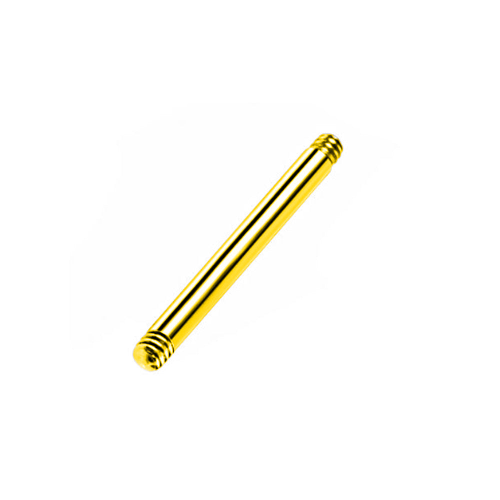 18K Gold Steel Barbell ohne Kugeln - Stärke 1.6mm