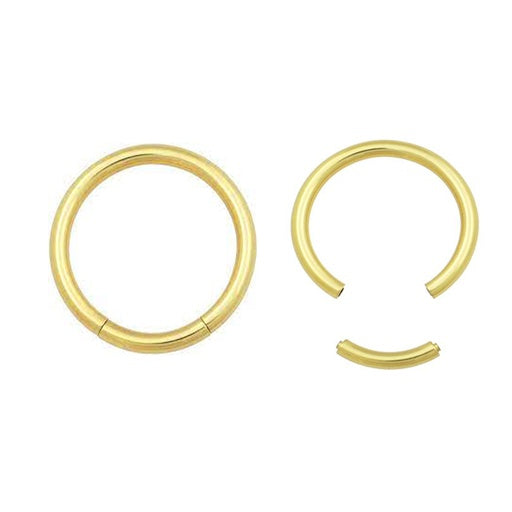 18K Gold Steel Segmentring - Stärke 1.2mm Durchmesser 8mm