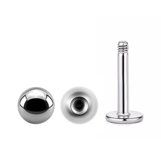 Steel 316L labret with ball - thickness 1.2mm