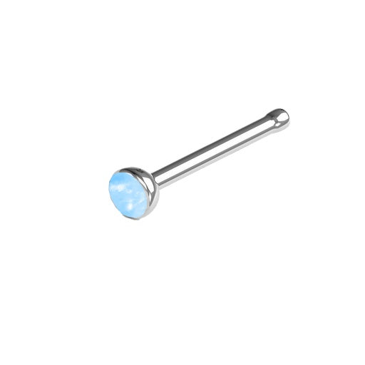 Steel 316L Nasenstecker mit Opal - Stärke 0.8mm Opal 2mm