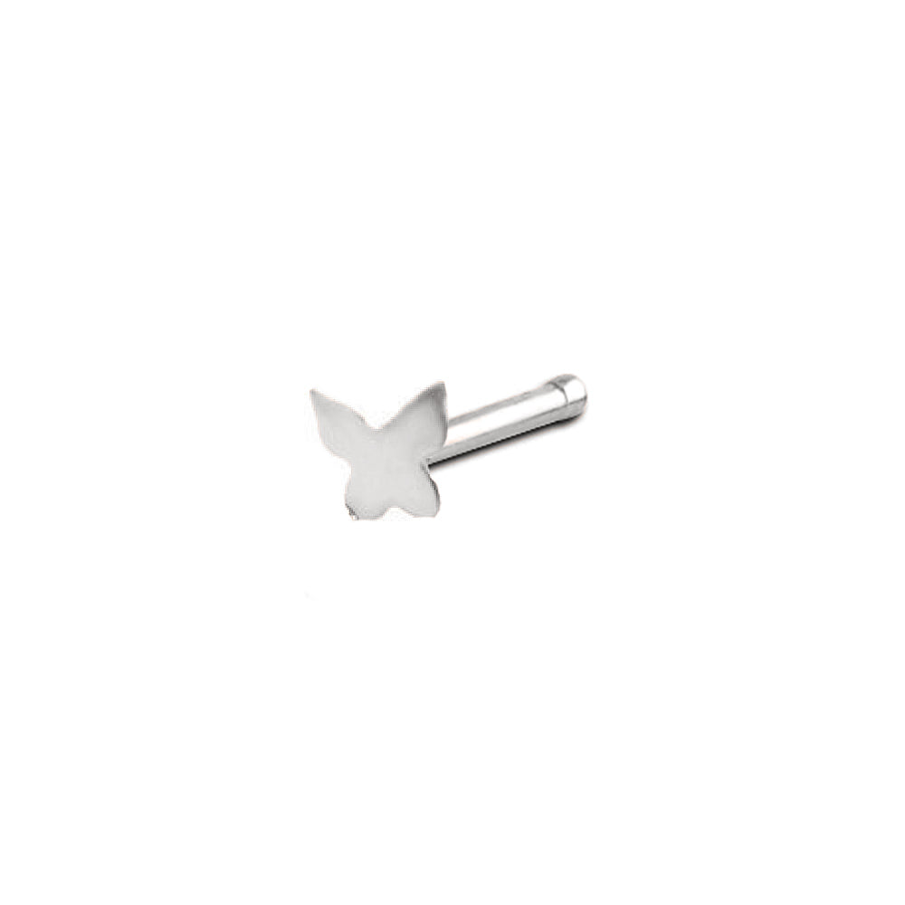 Steel 316L Nasenstecker mit Schmetterling Design - Stärke 1.0mm Design 2mm