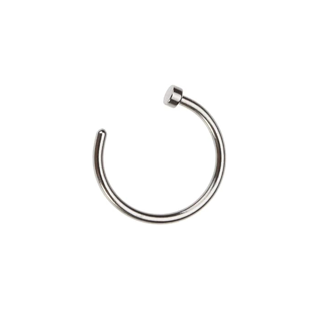 Steel 316L Open Nose Ring mit Flat Disc - Stärke 1.2mm