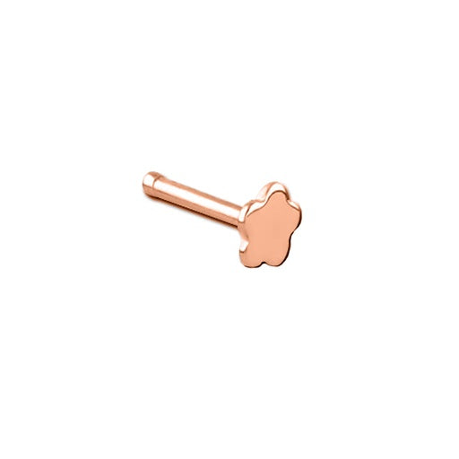 18K Rose Gold Steel Nasenstecker mit Stern Design - Stärke 1.0mm Design 2.5mm